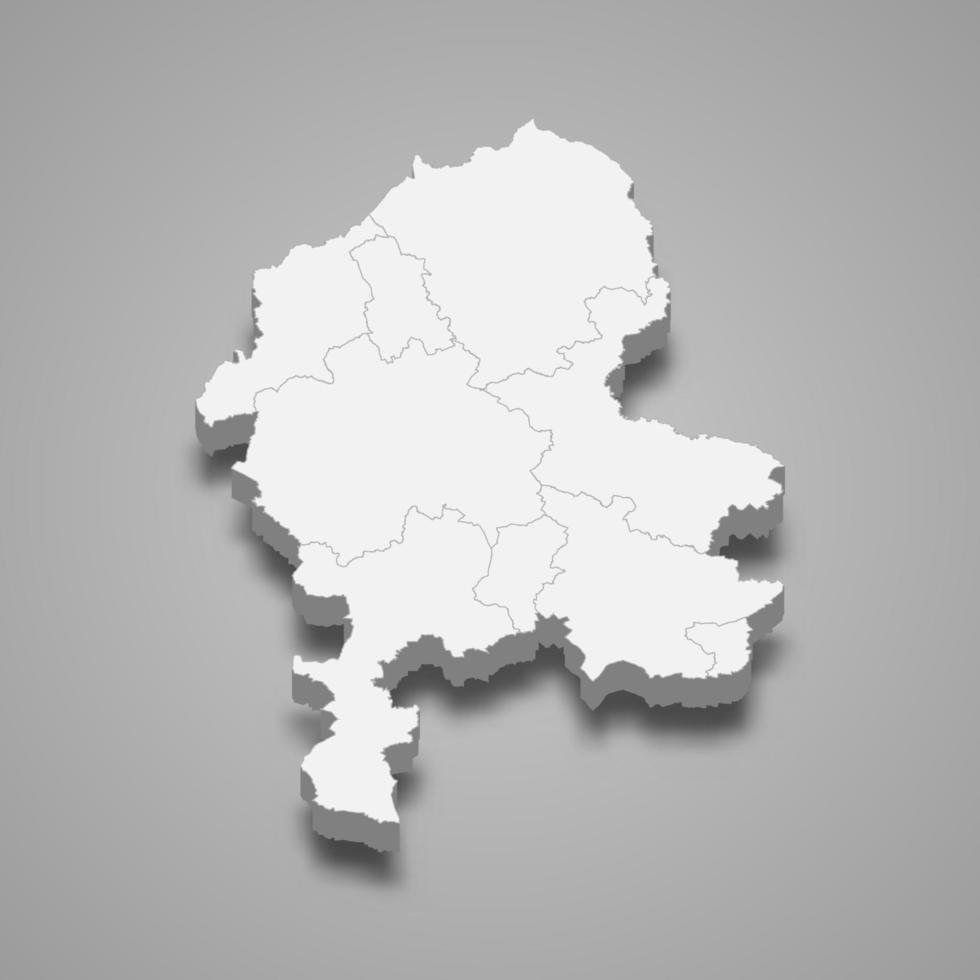 3d map of Staffordshire is a ceremonial county of England vector