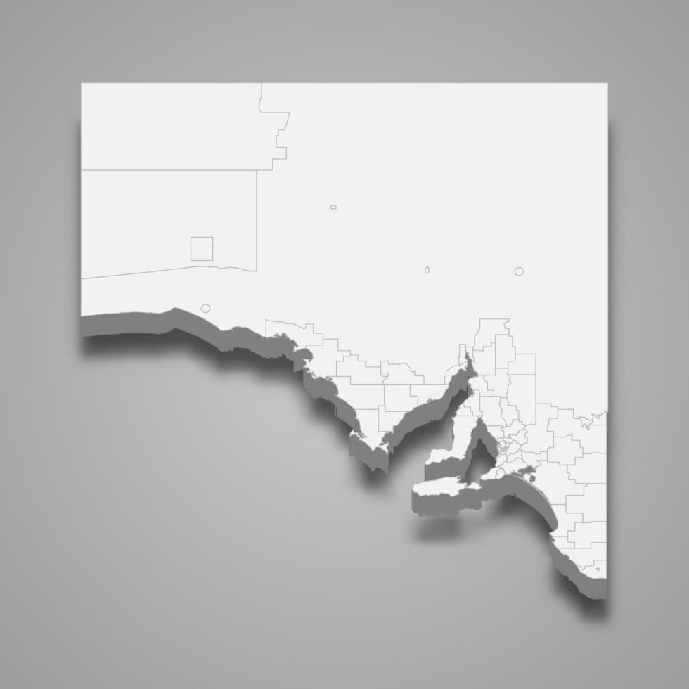 mapa 3d del estado de australia vector