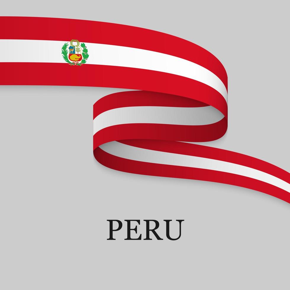 Waving ribbon or banner with flag vector