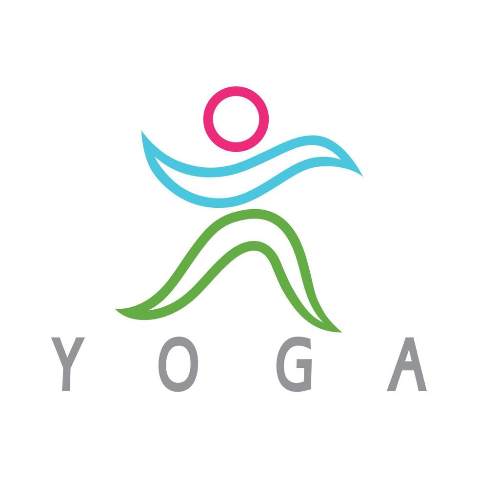 logo design of people doing yoga symbol icon illustration vector