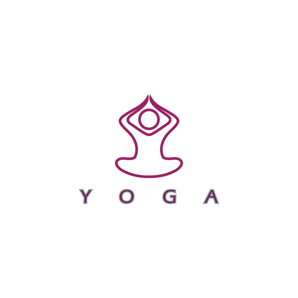 logo design of people doing yoga symbol icon illustration vector