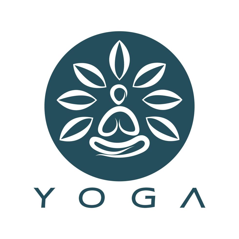 logo design of people doing yoga symbol icon illustration vector