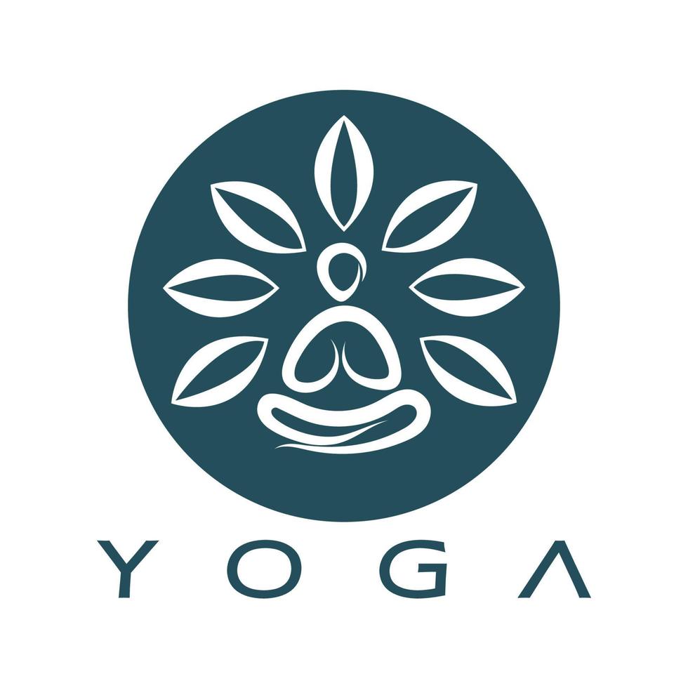 logo design of people doing yoga symbol icon illustration vector