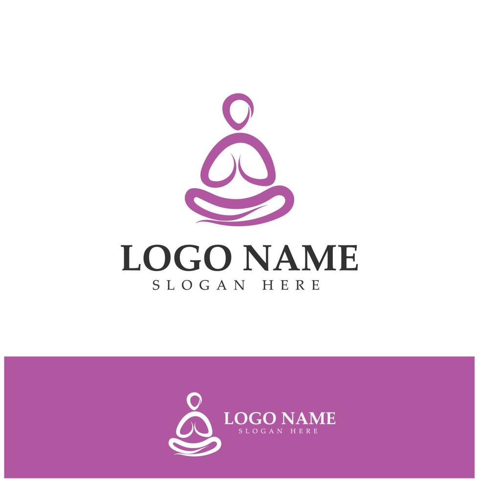 logo design of people doing yoga symbol icon illustration vector