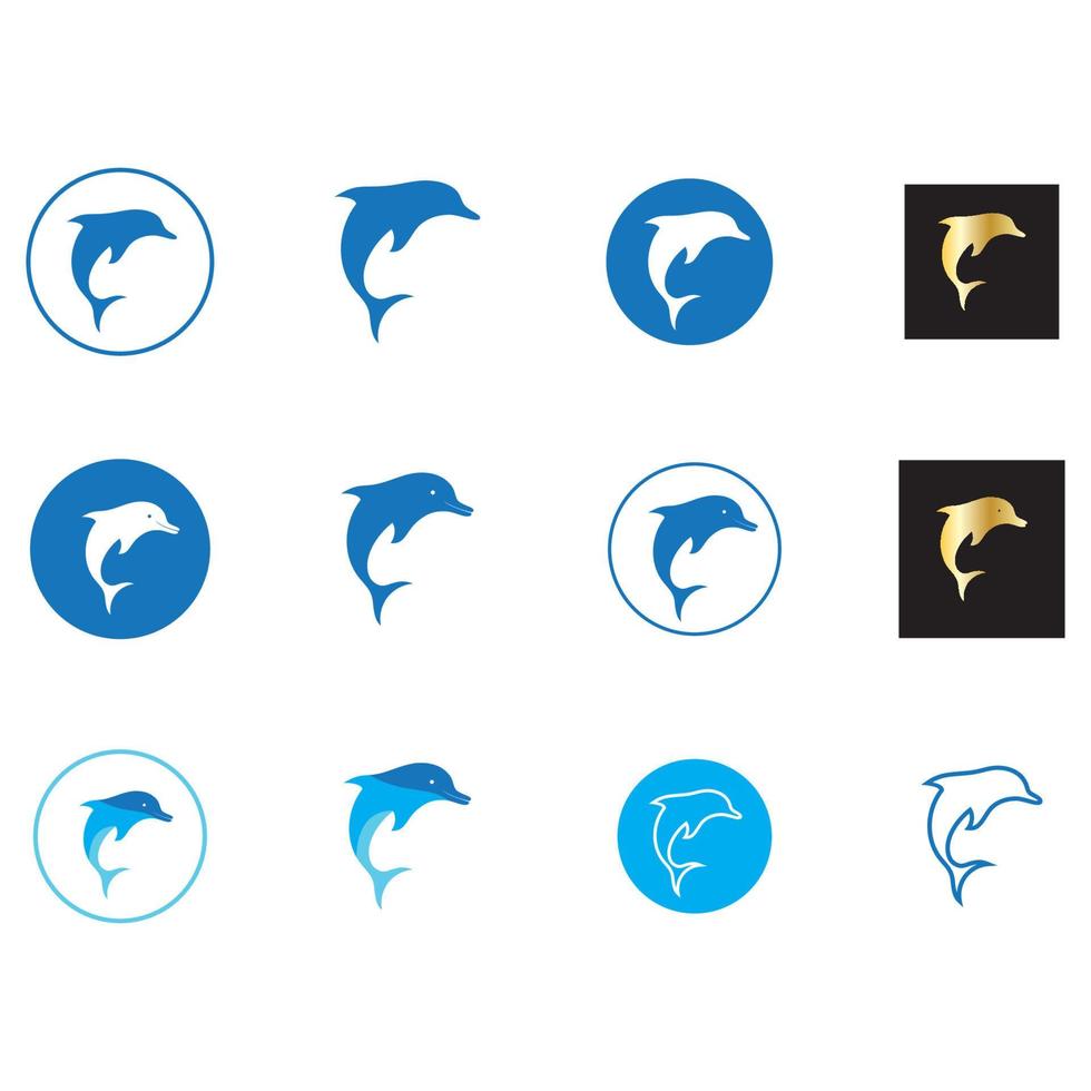 dolphin icon logo design vector