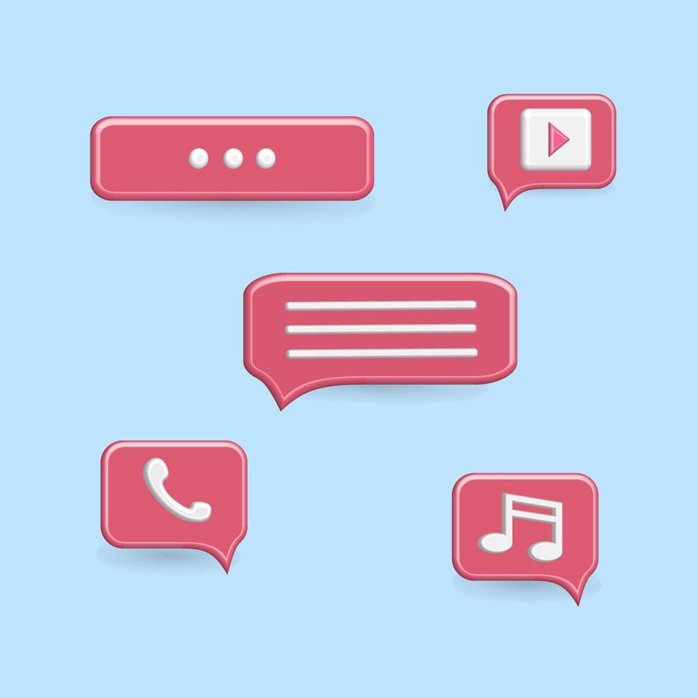 3D chat smartphone icon vector with red color and blue background for your social media post or sales promotion business