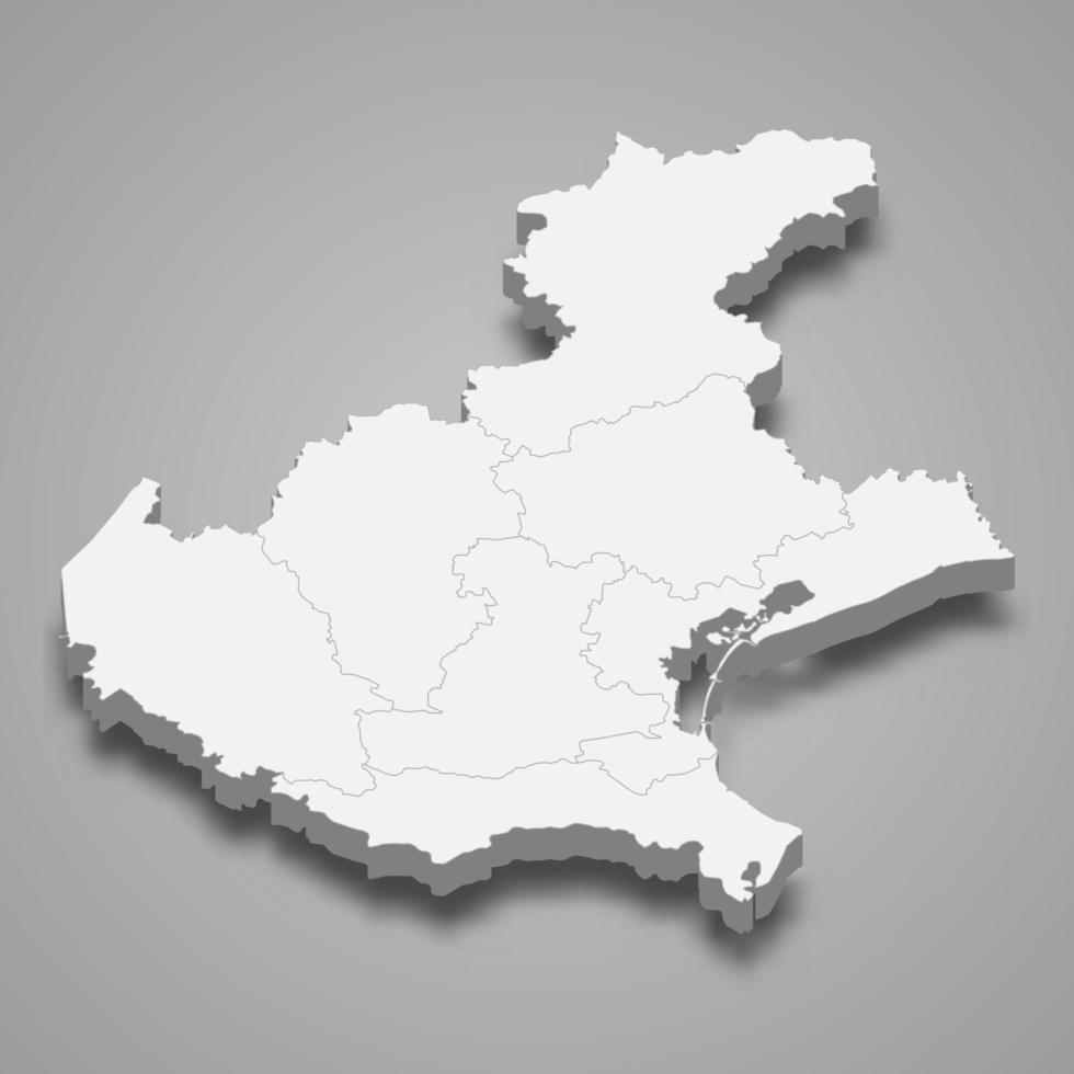 3d map region of Italy vector