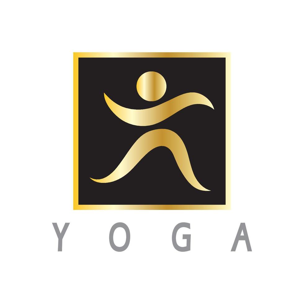 logo design of people doing yoga symbol icon illustration vector