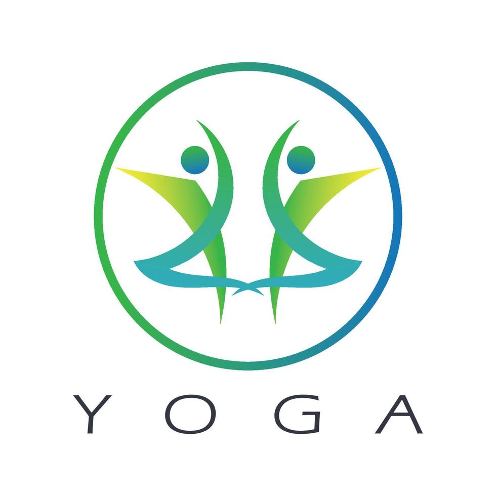 logo design of people doing yoga symbol icon illustration vector