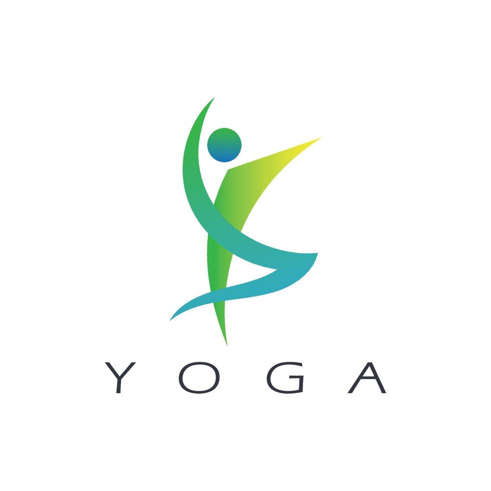 logo design of people doing yoga symbol icon illustration vector