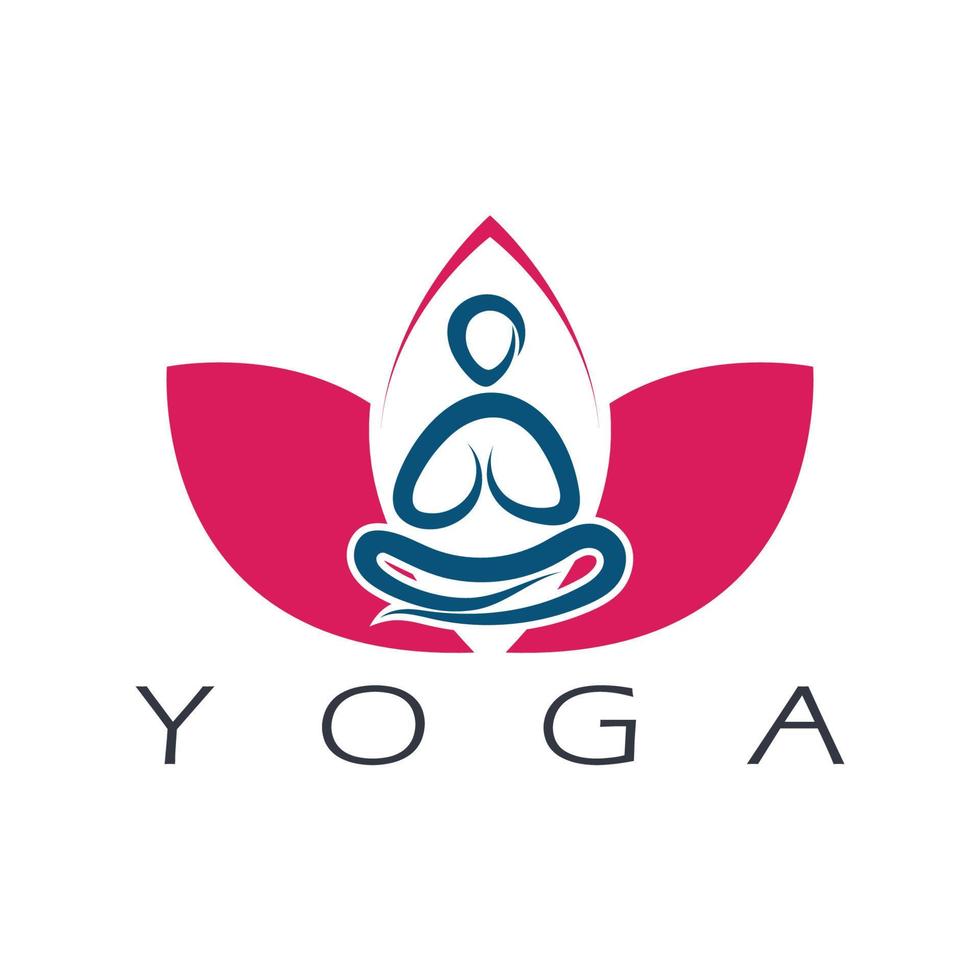 logo design of people doing yoga symbol icon illustration vector