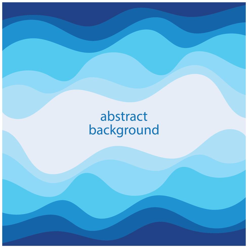 Blue wave vector abstract background flat design stock illustration