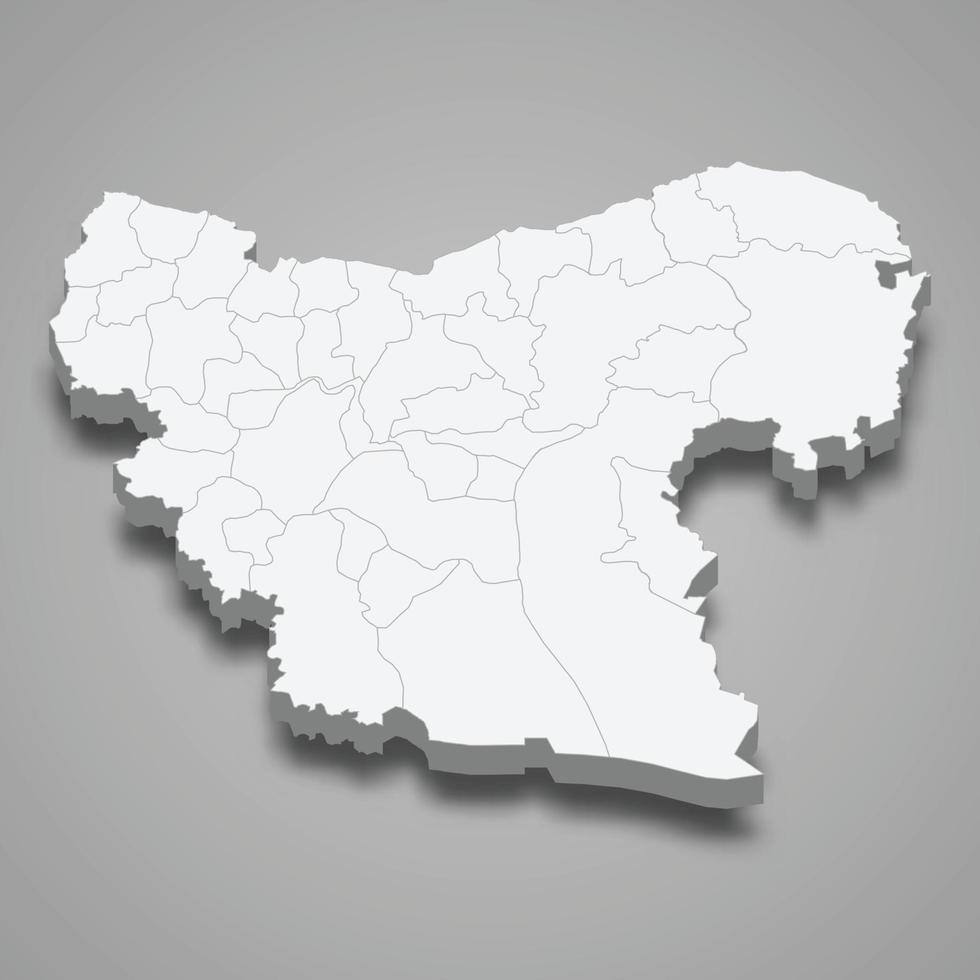 El mapa isométrico 3d de alepo es una provincia de siria vector