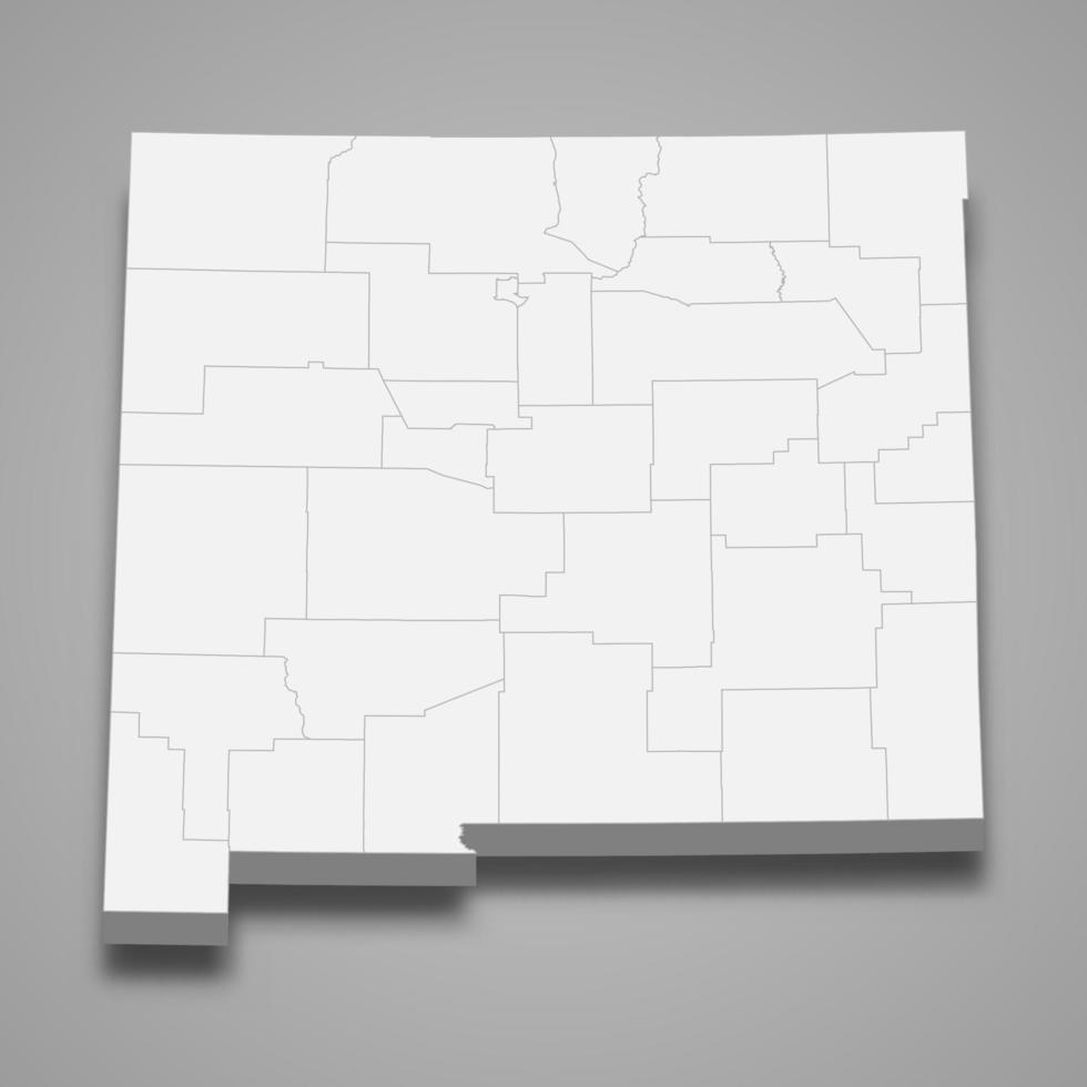 3d map state of United States vector