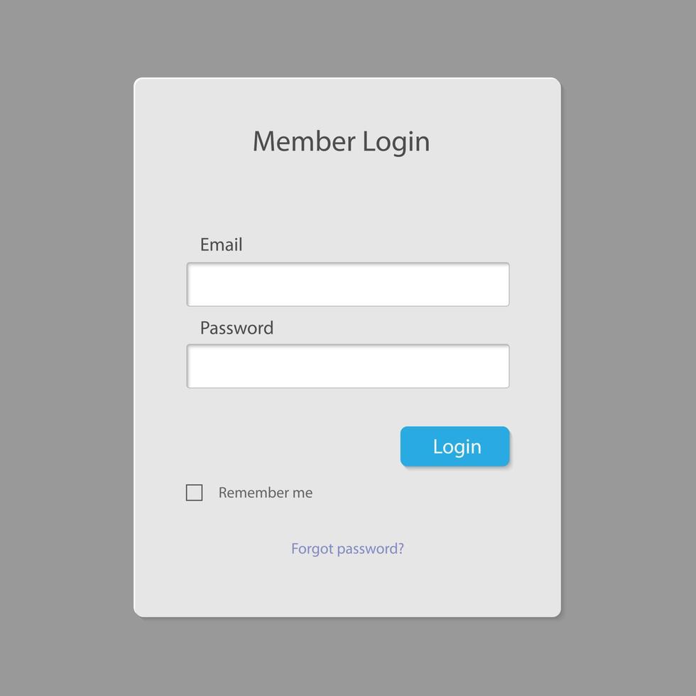 Login form page template vector