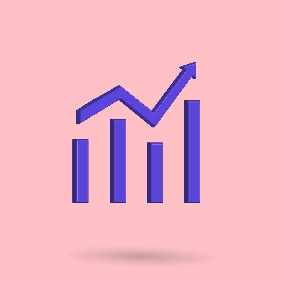 3D stock market charts for economic and financial property pictures vector