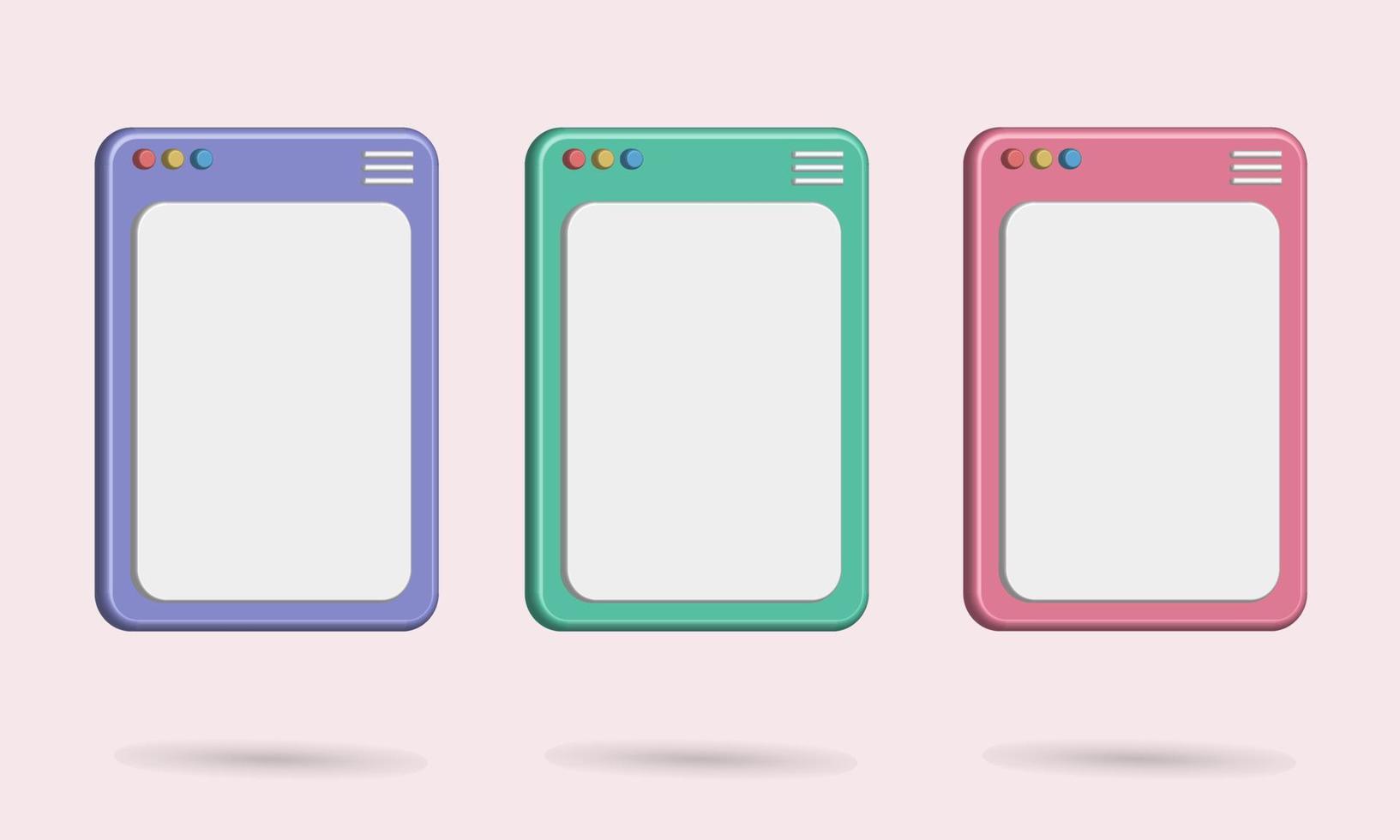 3D tablet blank screen smartphone vector, for edit your image vector