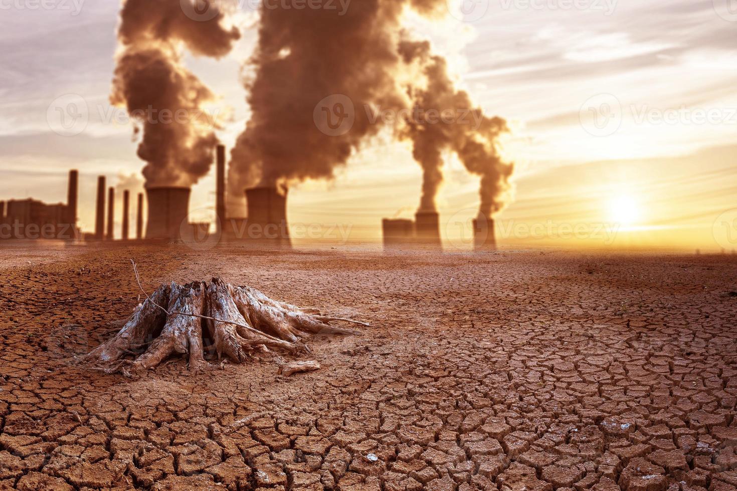 effect of global warming The land is broken and dry, the rain does not fall in season. concept of global warming and environmental change photo