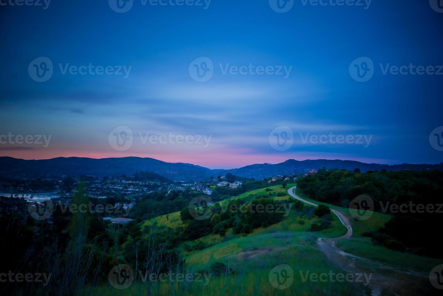 Morning pink Sky Country Winding Road photo