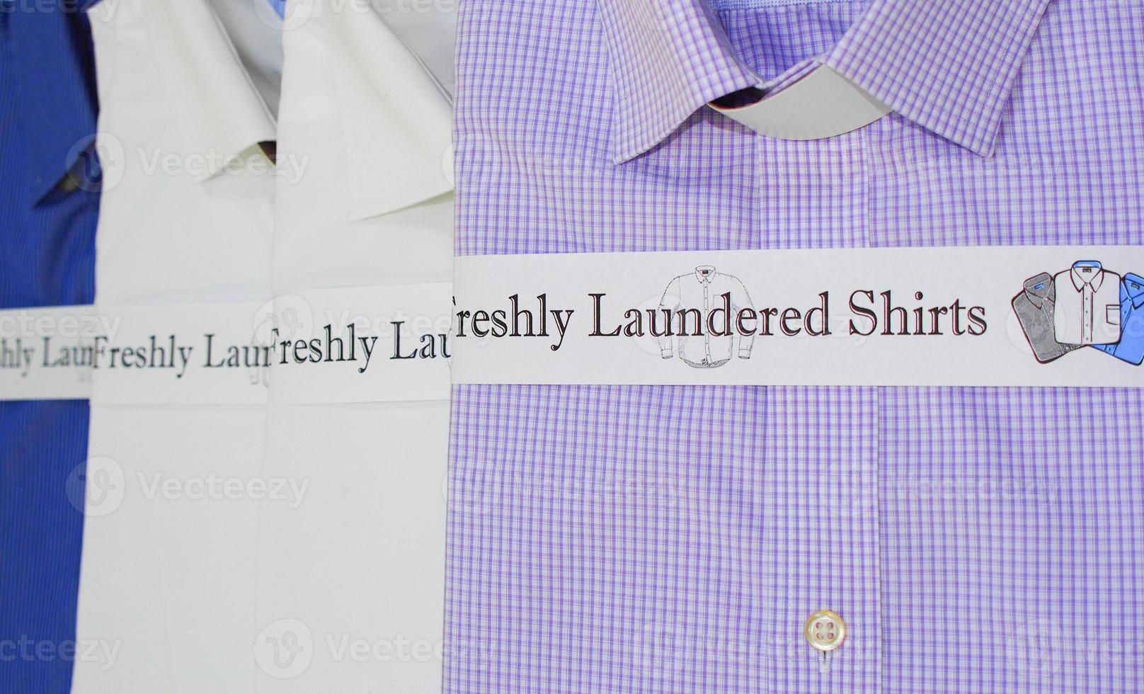 Brilliant crisp freshly laundered shirts bright cotton fresh smell photo