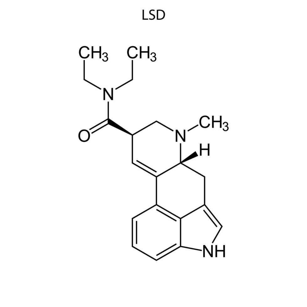 Skeletal formula of chemical molecule. vector