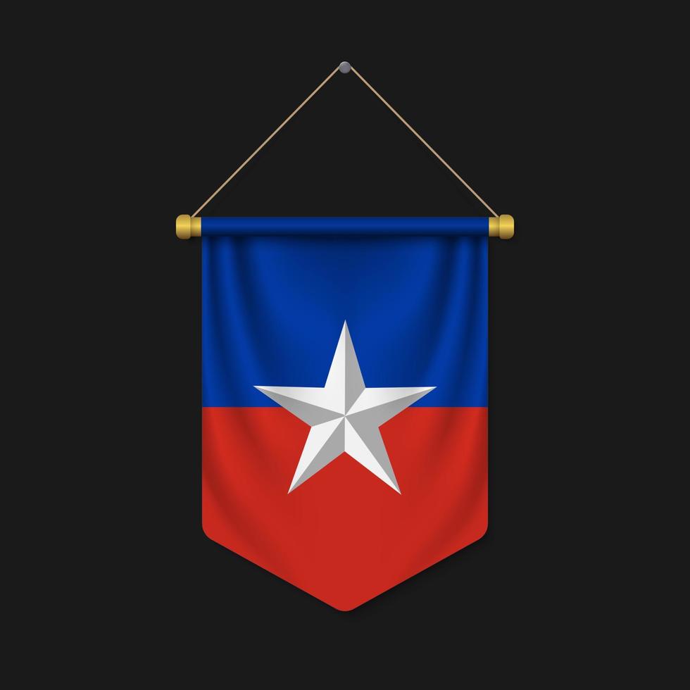 3d realistic pennant with flag vector