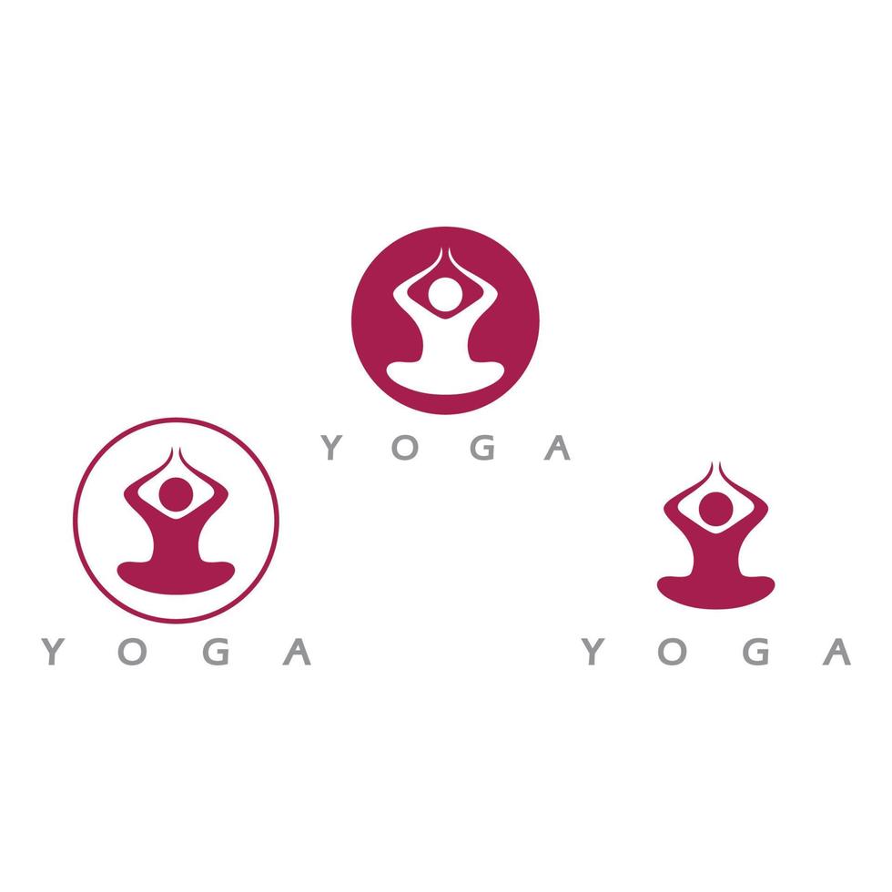 logo design of people doing yoga symbol icon illustration vector