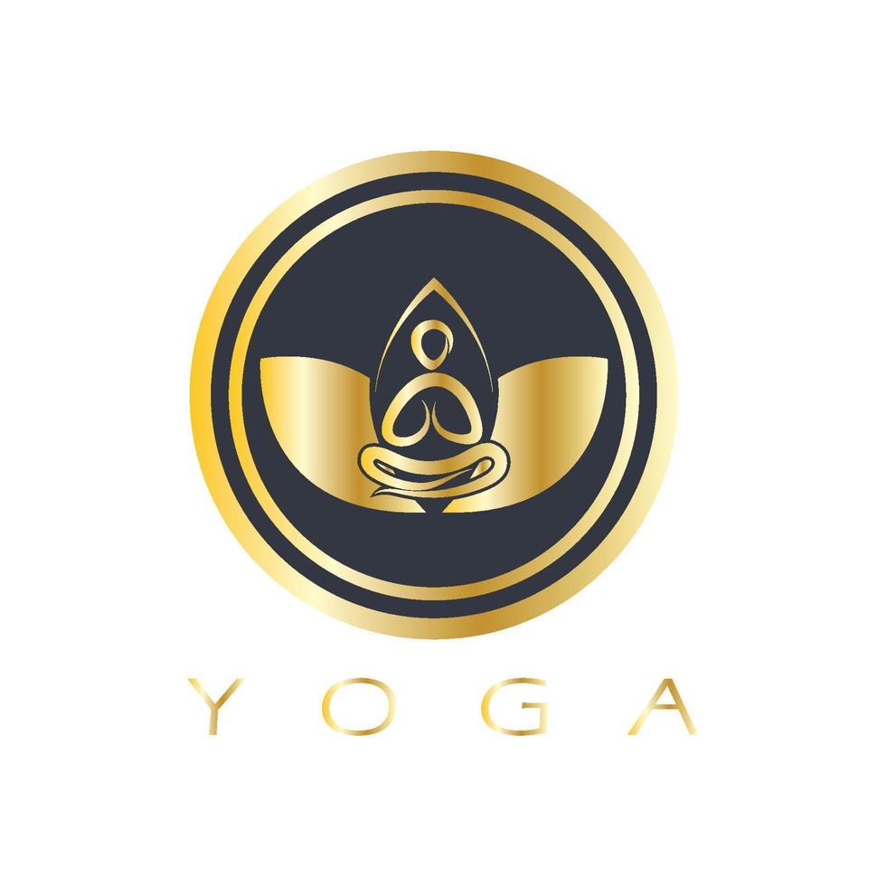 logo design of people doing yoga symbol icon illustration vector