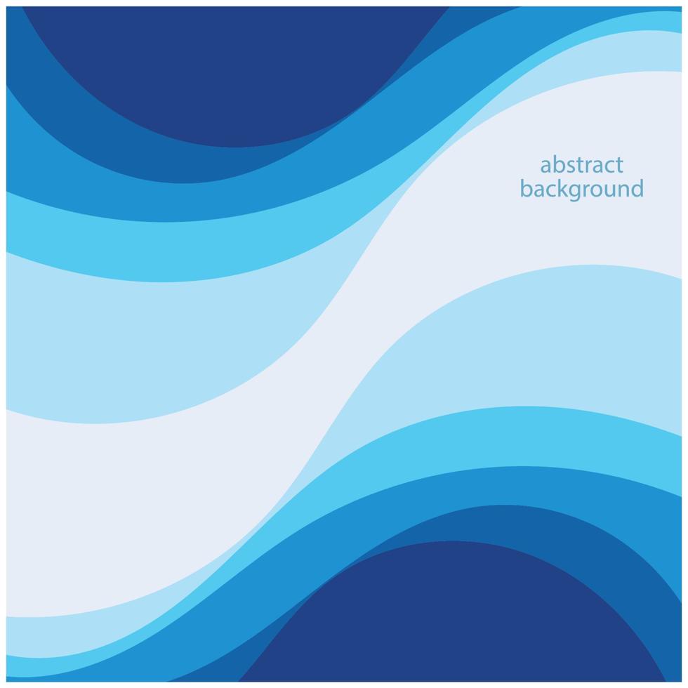 Blue wave vector abstract background flat design stock illustration