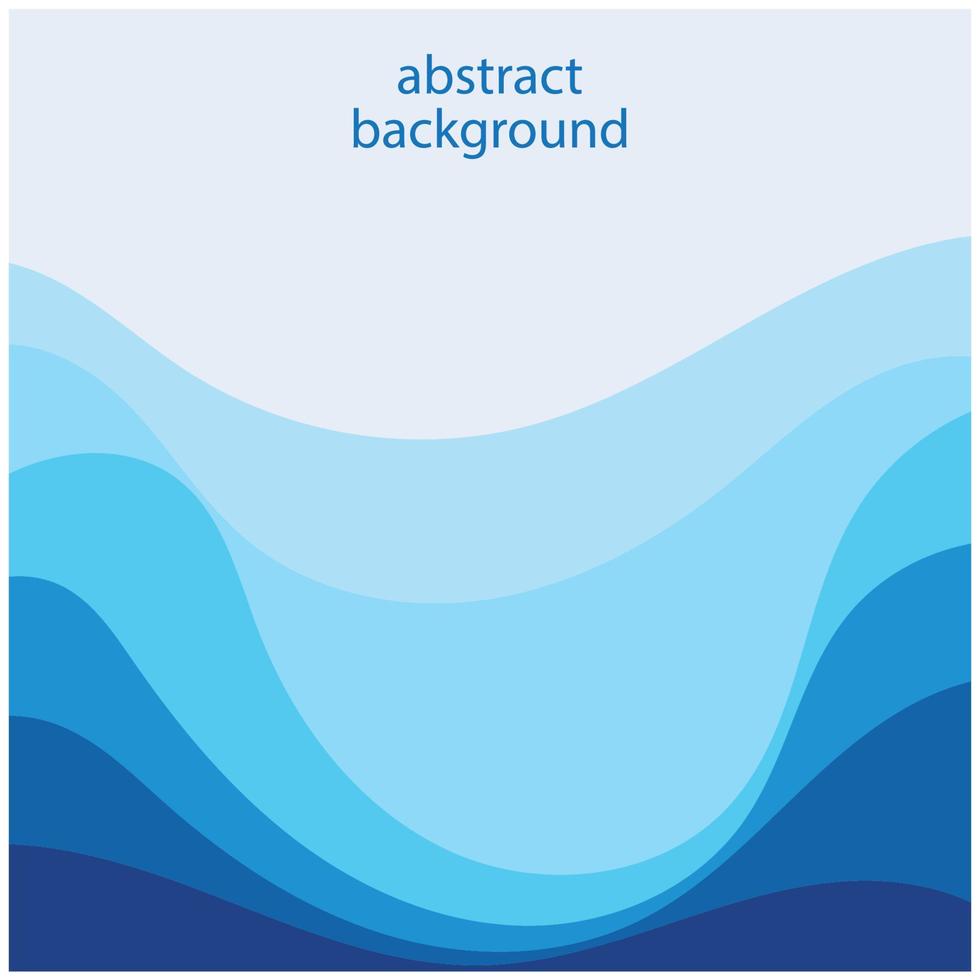 Blue wave vector abstract background flat design stock illustration