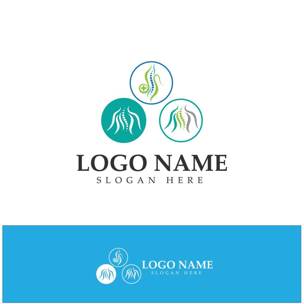 vector de icono de ilustración de diseño de logotipo de cuidado de la columna vertebral