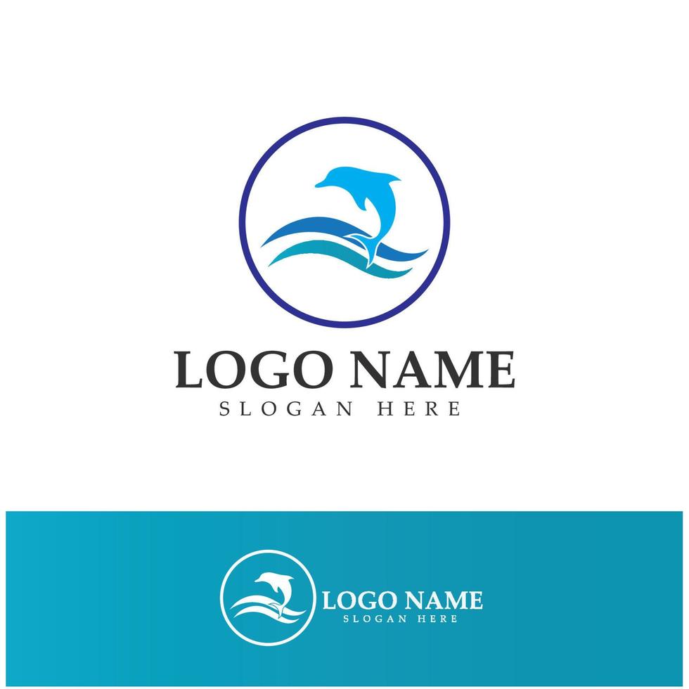 dolphin icon logo design vector