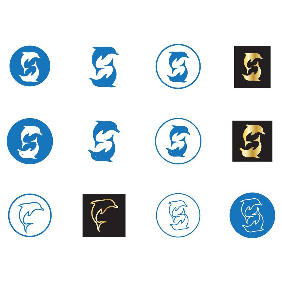 dolphin icon logo design vector