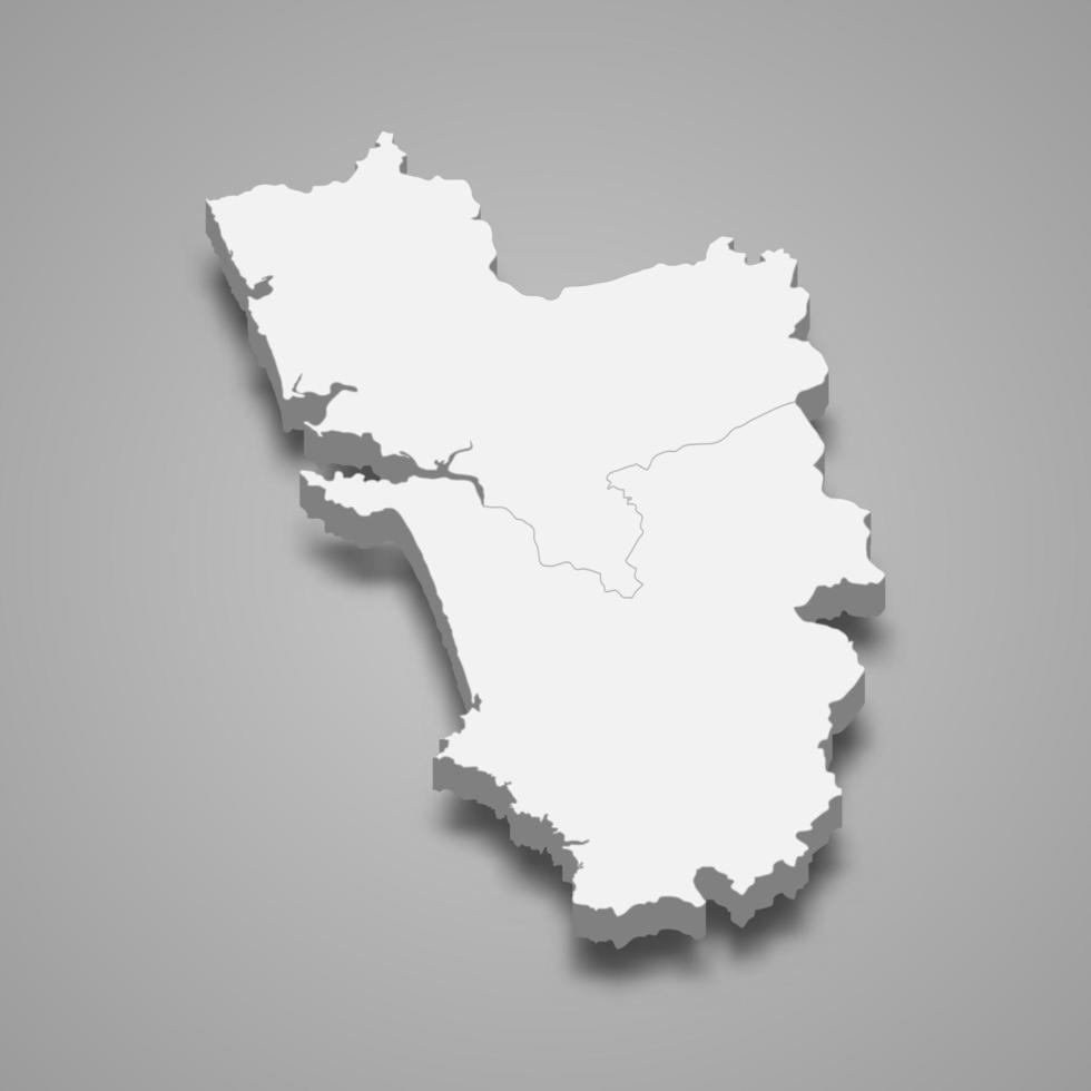 3d map state of India vector