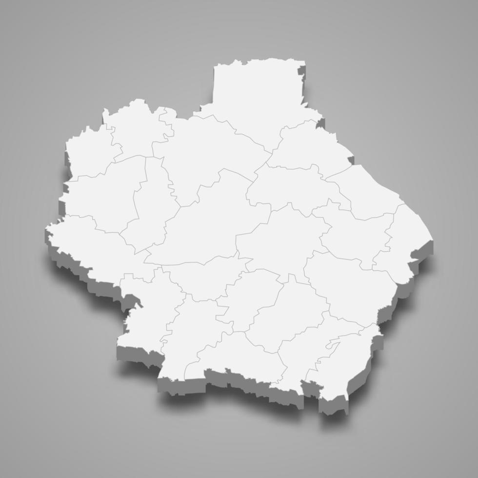 mapa 3d región de rusia vector