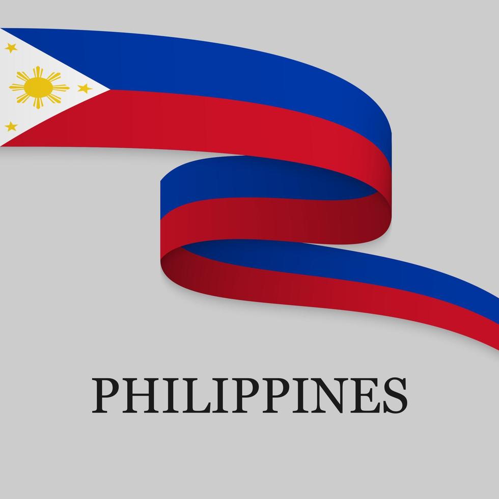 Waving ribbon or banner with flag vector