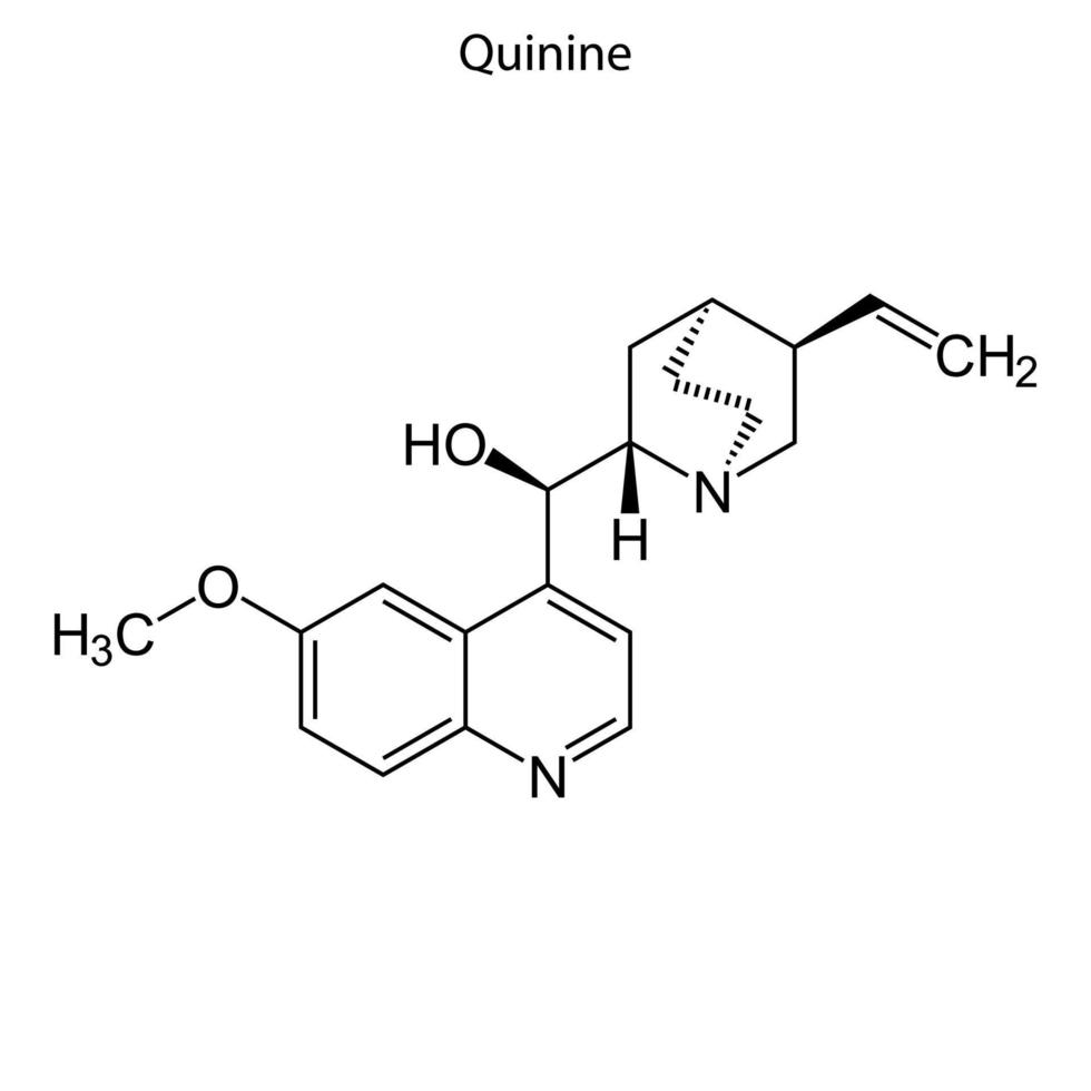 Skeletal formula of chemical molecule. vector