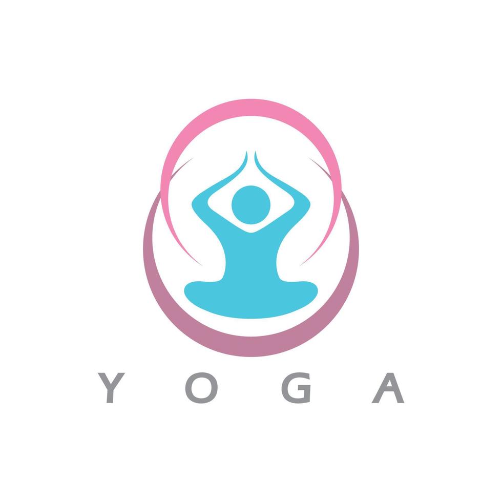 logo design of people doing yoga symbol icon illustration vector