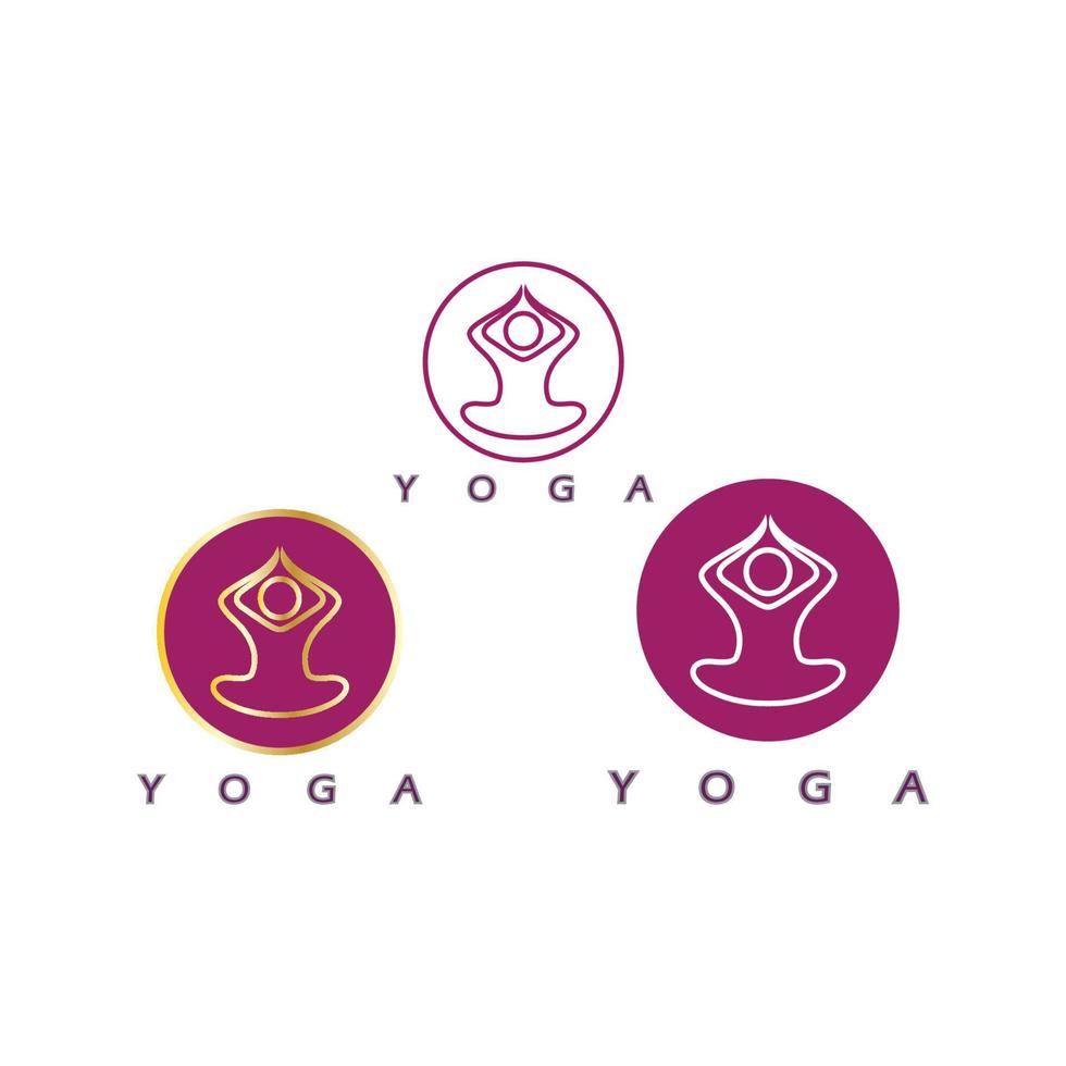 logo design of people doing yoga symbol icon illustration vector