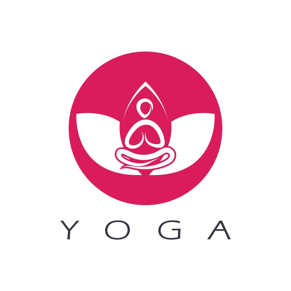 logo design of people doing yoga symbol icon illustration vector