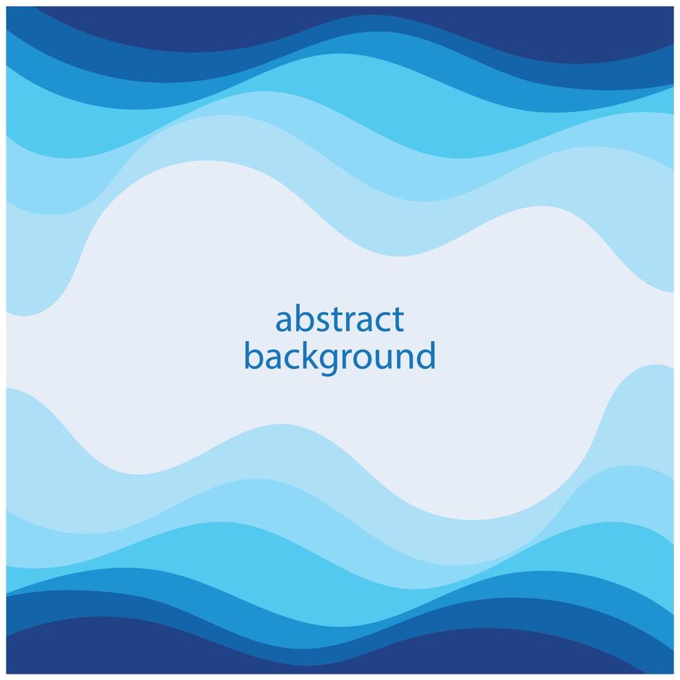 Blue wave vector abstract background flat design stock illustration