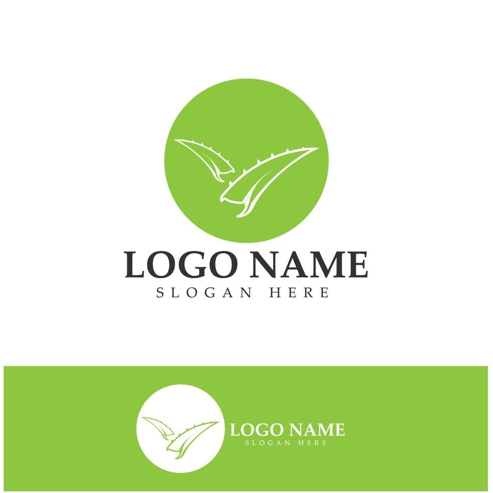 aloe vera logo icon illustration vector