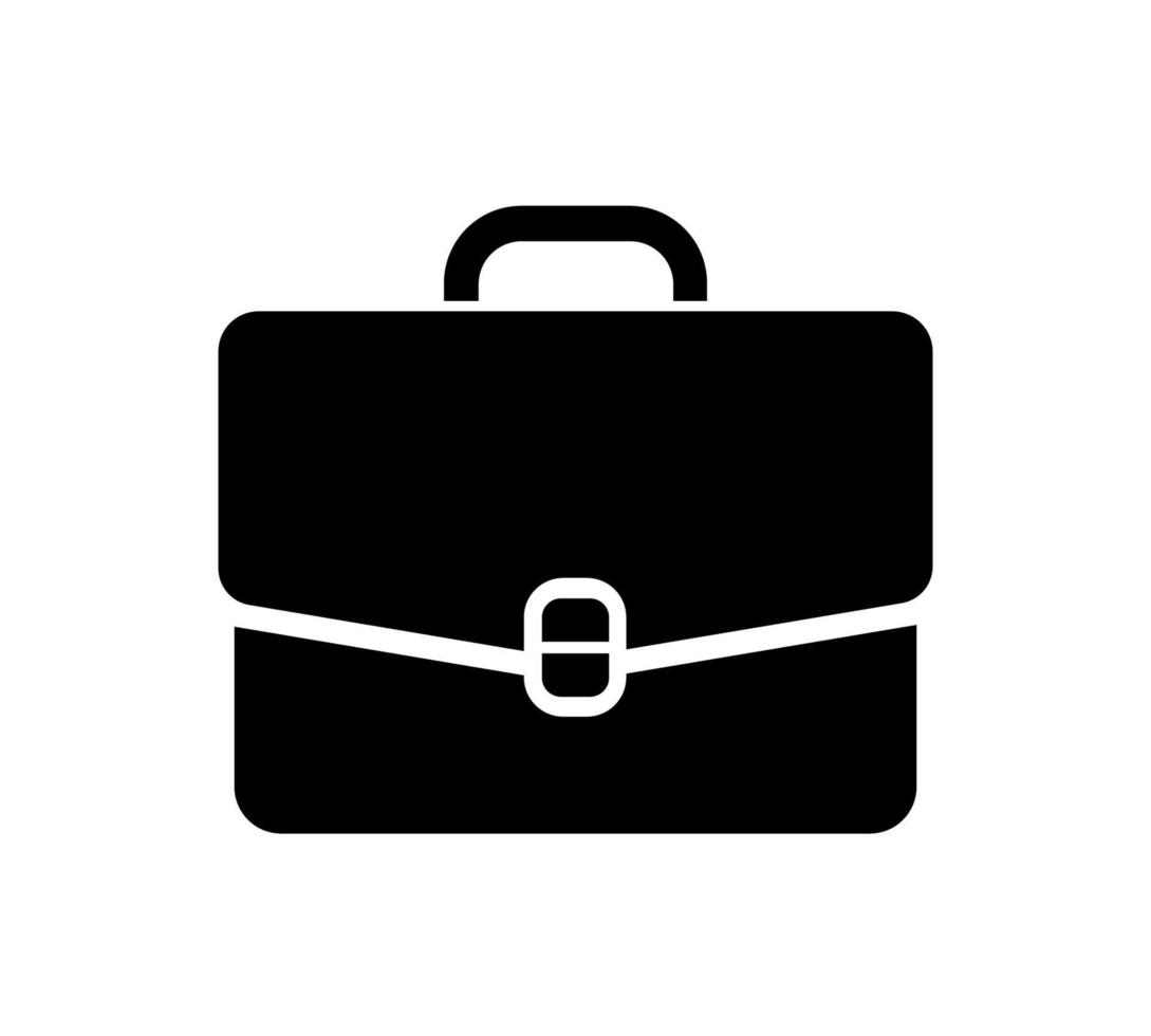 Business Briefcase Icon, Portfolio luggage Silhouette Illustration. vector