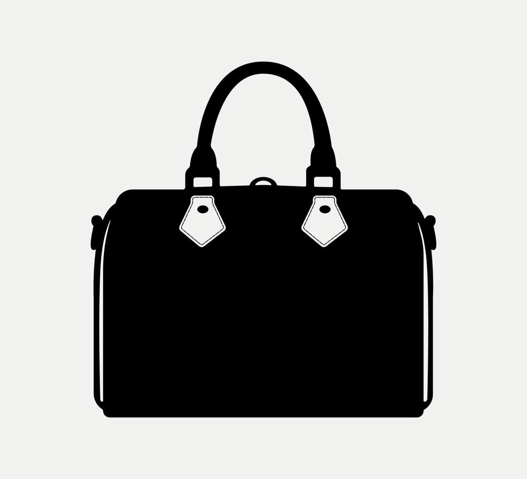 Purse Silhouette, women's handbag Illustration. vector