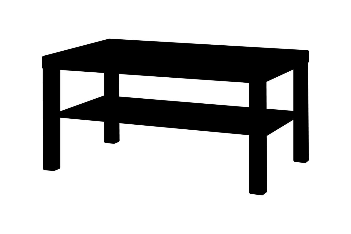 Coffee Table, Furniture Silhouette Illustration. vector