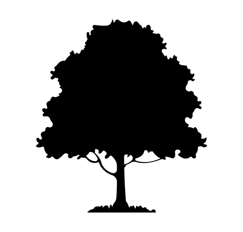 Sherwood tree Silhouette Forest illustration. vector