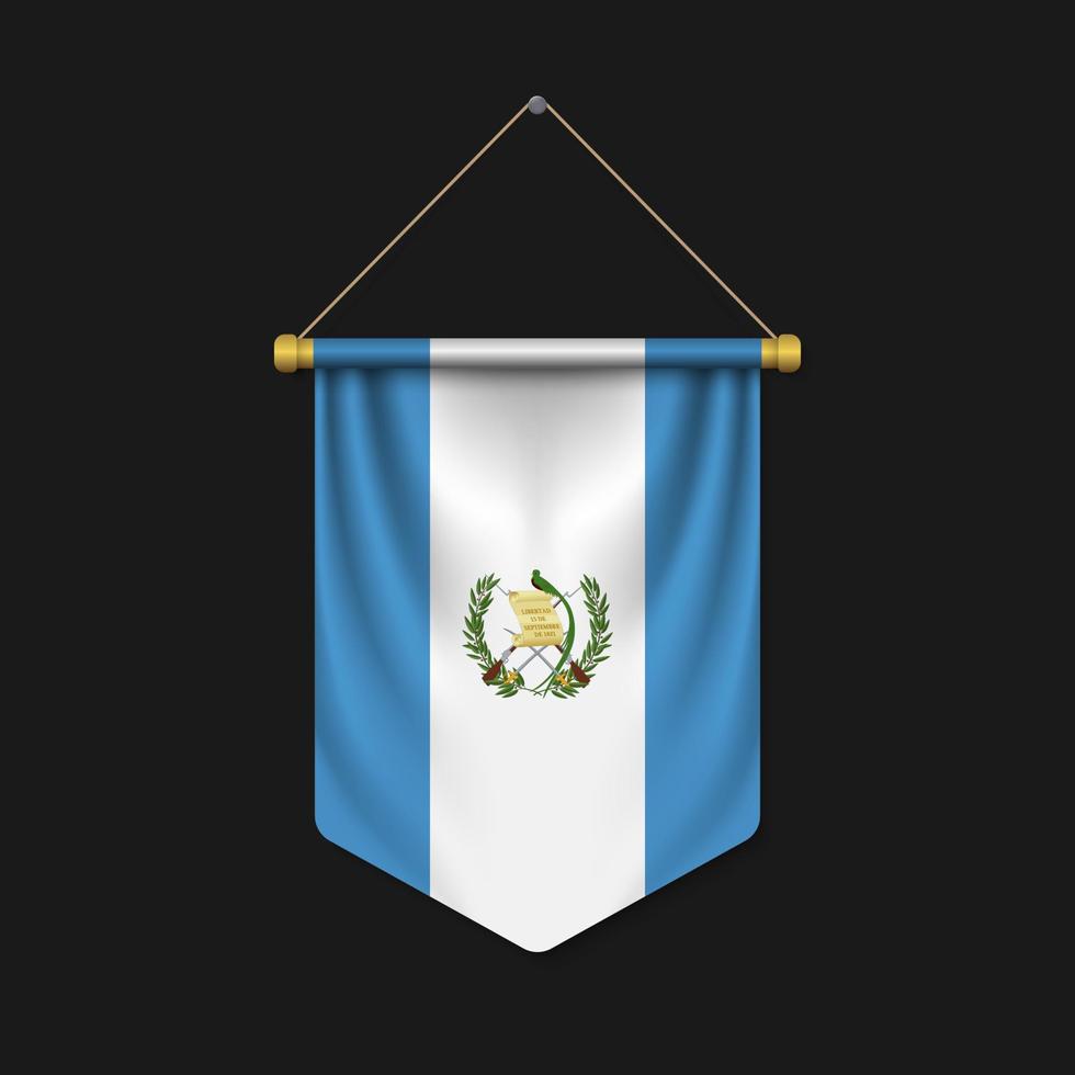 3d realistic pennant with flag vector