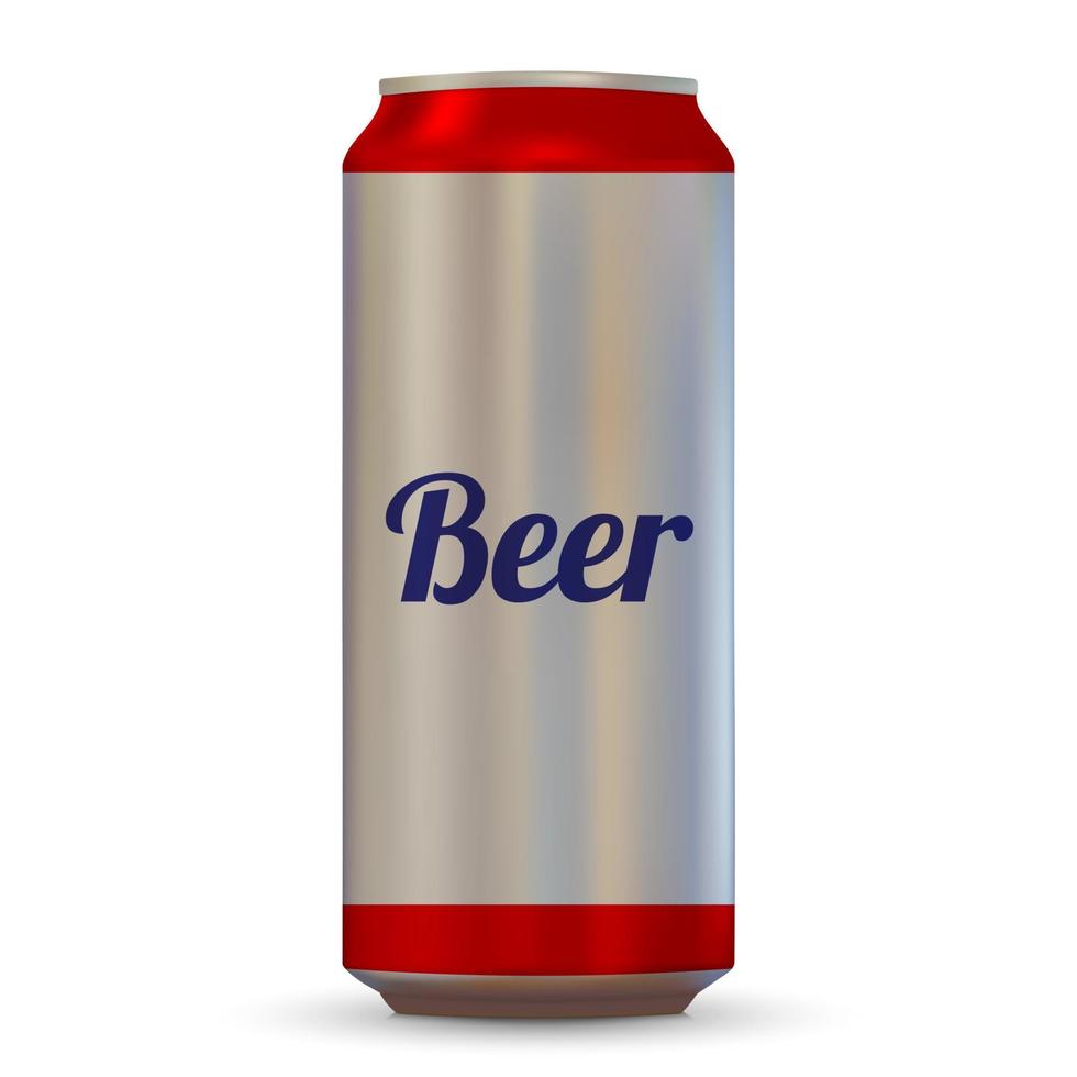 Realistic beer can vector