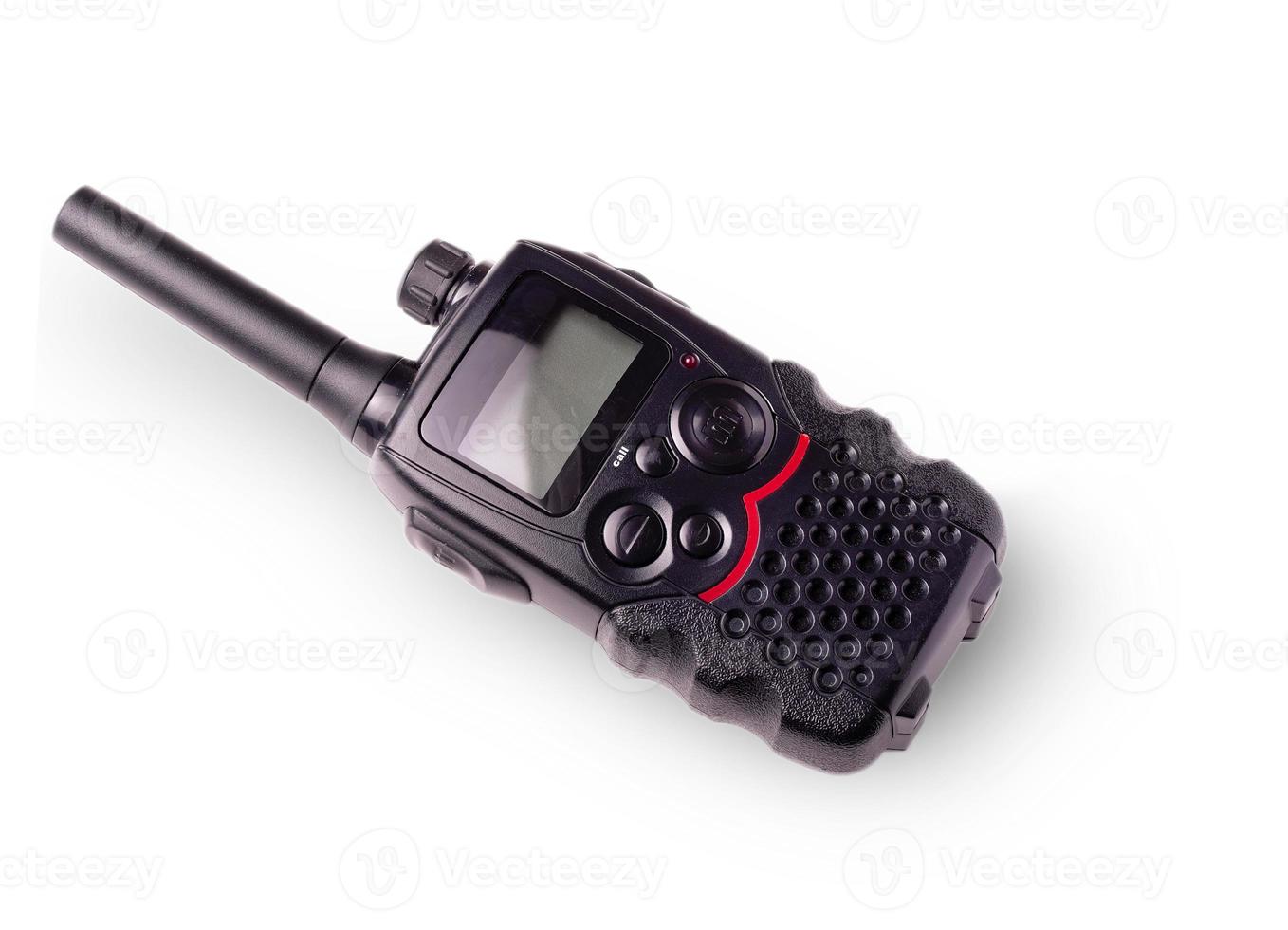 Black portable radio with antenna photo