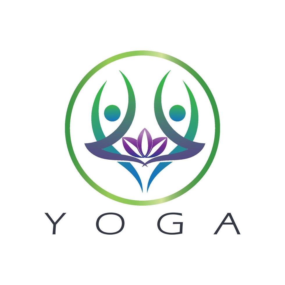 logo design of people doing yoga symbol icon illustration vector